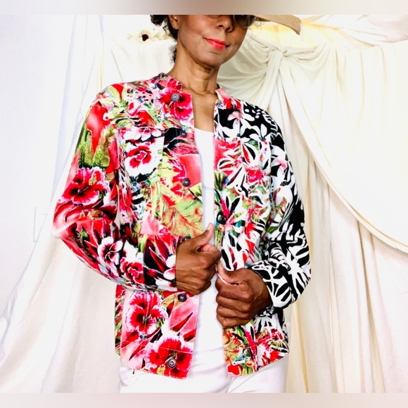 Chico's Jackets & Blazers - Chico Tropical Denim Jacket